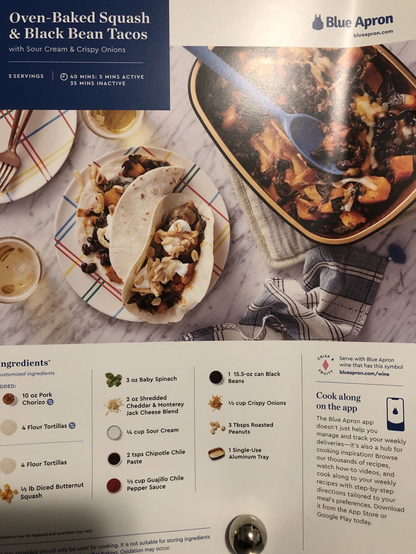 Recipe card.
