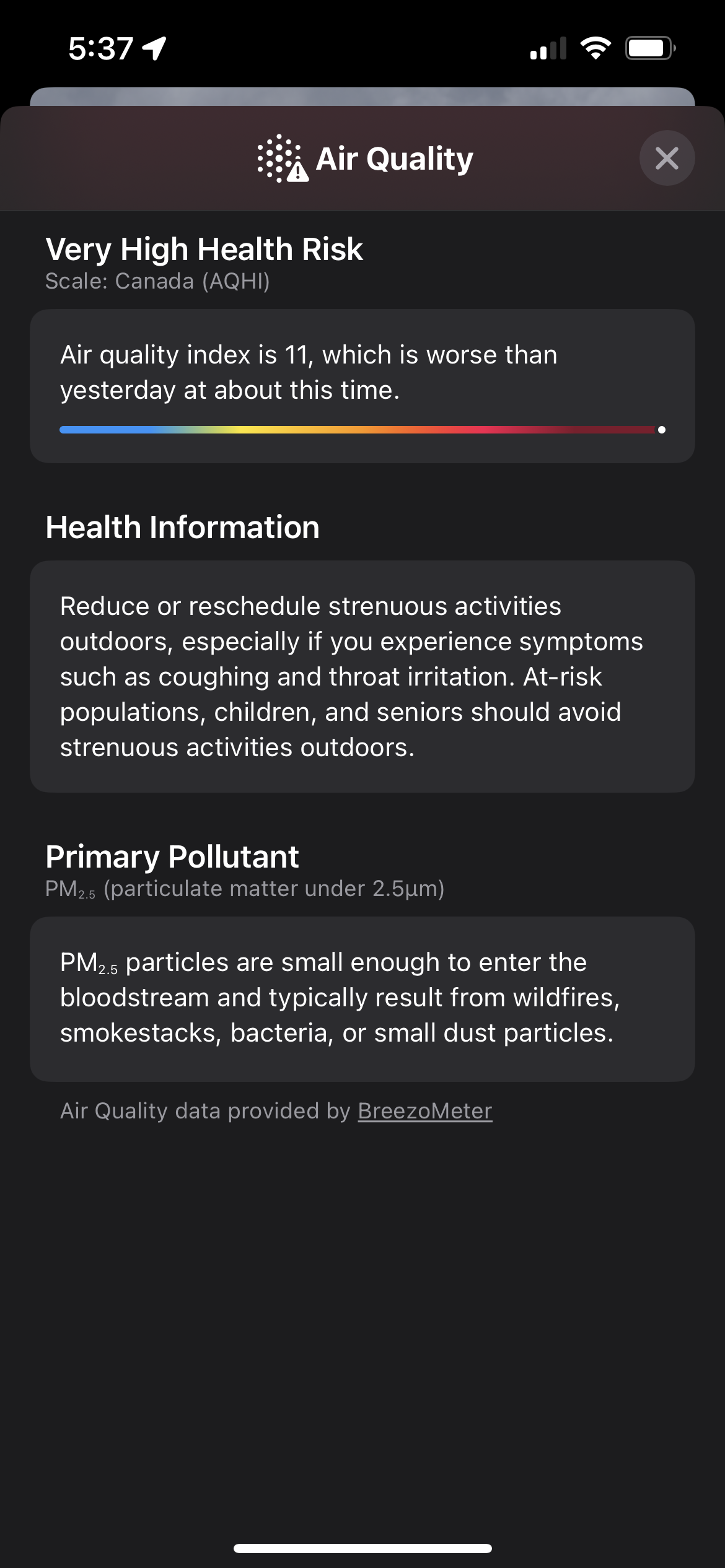 Air quality statement 