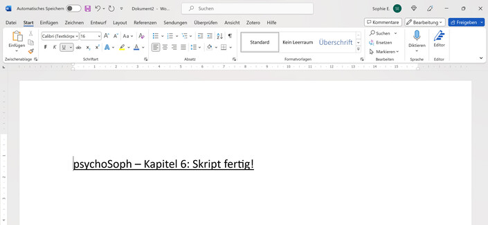 Bild für fertige Skript für psychoSoph Kapitel 6!
Picture for the finished script of psychoSoph chapter 6!