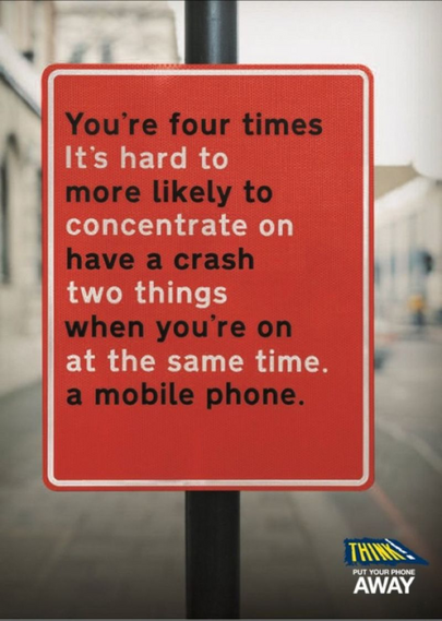 It's hard to concentrate on two things at the same time.
