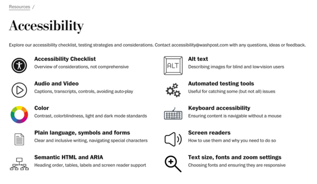 Overview page of a11y guidelines
