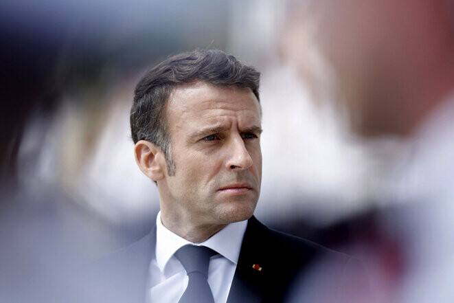 Emmanuel Macron à Roubaix, le 25 mai 2023. © Yoan Valat / Pool / AFP