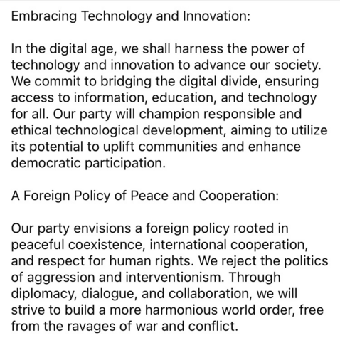 Political manifesto written by AI