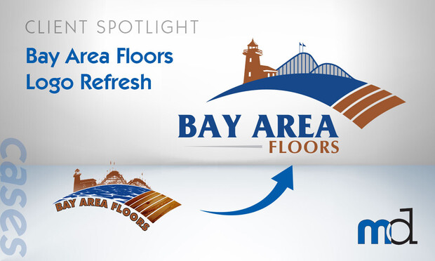 CLIENT SPOTLIGHT Bay Area Floors: Logo Refresh. Lighthouse, rollercoaster, swoosh