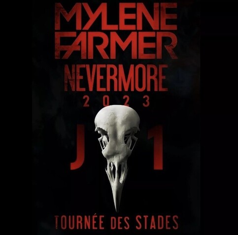 Affiche de la tournée des stades de Mylène Farmer. Nevermore 2023