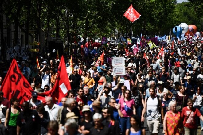 Dans le cortège parisien, le 6 juin 2023. © Photo Christophe Archambault / AFP