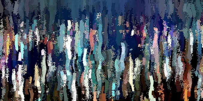 Abstract paint droplets like bubbles rising .