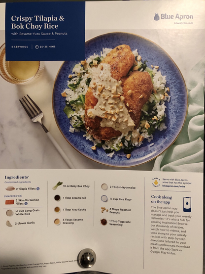 Recipe card.