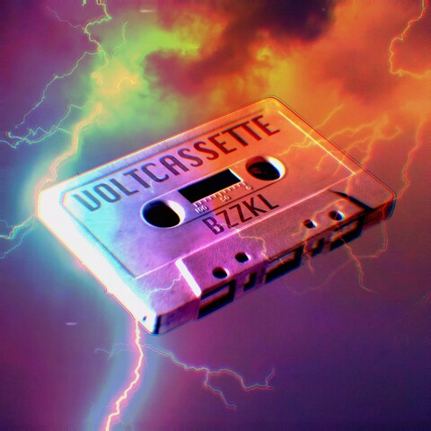 Album artwork for VOLTCASSETTE - a cassette tape covered in lightning. 