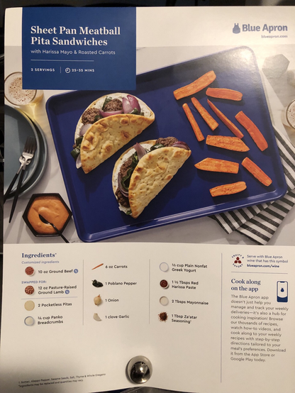 Recipe card.
