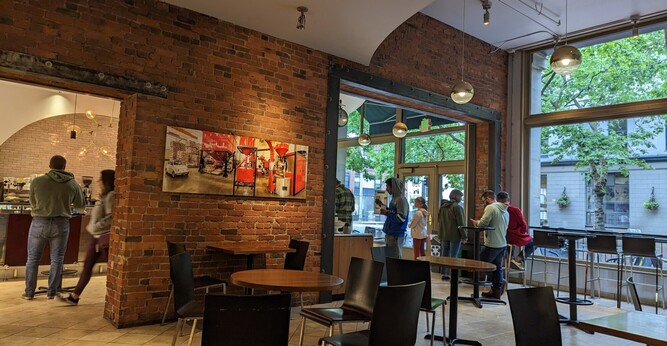 In the Caffè Umbria location in Occidental Square