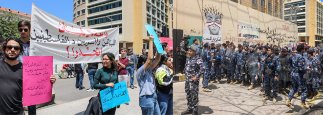 Manifestation contre le racisme anti-syrien lors du 1er mai 2023 à Beyrouth