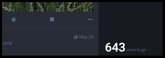 A counter next to the timeline column at the bottom of the screen, which shows the number of posts left.