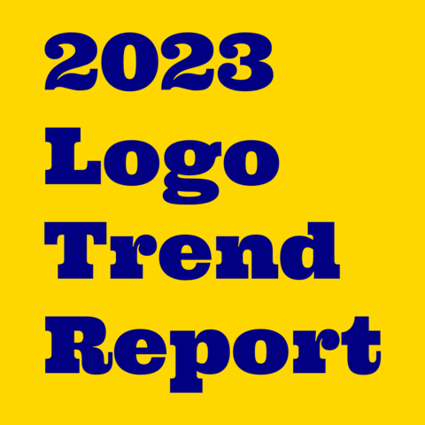 Blue text on yellow background:
2023 Logo Trend Report