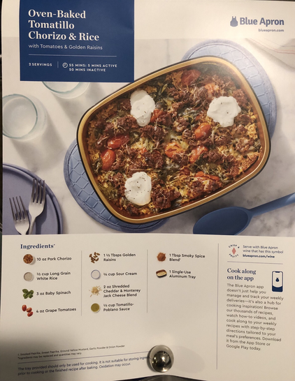Recipe card.