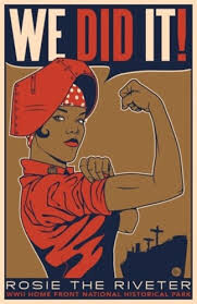 Rosie, the riveter as a black woman poster.