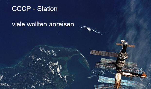 MIR Spacestation 1996
Launch Date 1986 - also VOLL CCCP / SU Zeiten

Blick Anreise Raumschiff Space Shuttle Atlantis Mission STS76

Credit NASA Archiv