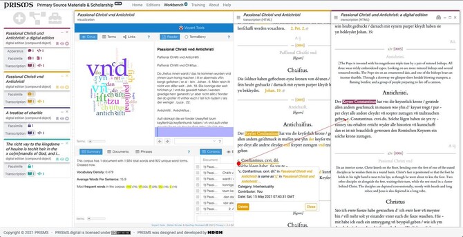 Screenshot of a PRISMS workbench on https://www.prisms.digital/