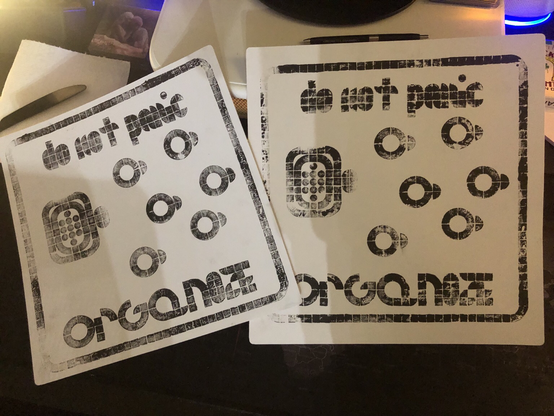 The same signs but now with less white around and rounded edges