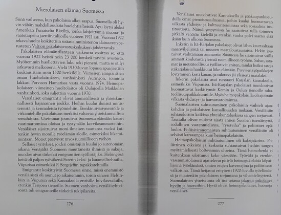 On the treatment of refugees from Russia in the 1920s Finland.