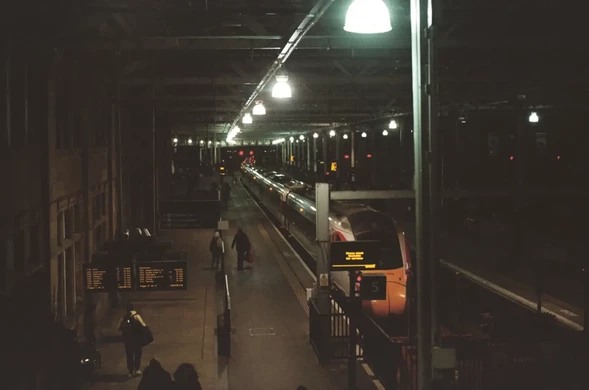 film photo taken of Edinburgh Waverly train station