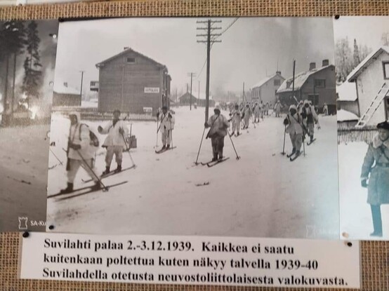 Finnish soldiers tried to burn all the buildings so that there's no shelter for an enemy.