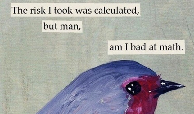 Bad at math painted bird meme 