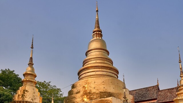Two golden stupas.