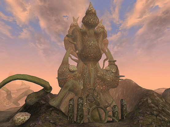 Morrowind, Sadrith Mora, view from port to Tel Naga tower