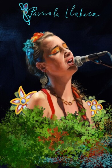 Pascuala Ilabaca, amazing, talented Chilean singer/musician. Painted in Krita from a photo reference. ///
Pascuala Ilabaca, increíble, talentosa cantante/música. Pintado en Krita desde una referencia fotográfica.