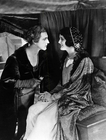 Four pictures of Mary Astor and John Barrymore in the 1926 silent romantic adventure film “Don Juan”.