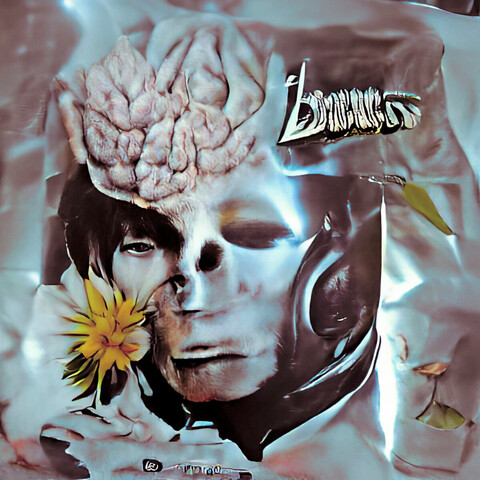 Cover art depicting aluminium mixmatch with sort of head/skull with growing flower and brain.