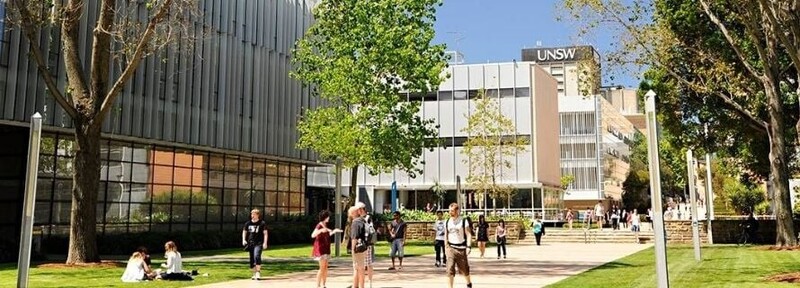 view of UNSW campus looking up from ANZAC Parade