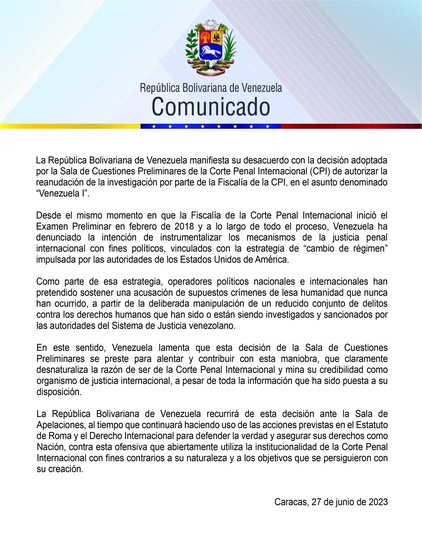 Miércoles 28/06/2023
MIPPCI
@Mippcivzla
#28Jun | 🇻🇪 📢 ¡ETIQUETA DEL DÍA! ▶️ #BastaDeCinismoYankee 

¡Somos un pueblo de Paz que construye su propio camino!

