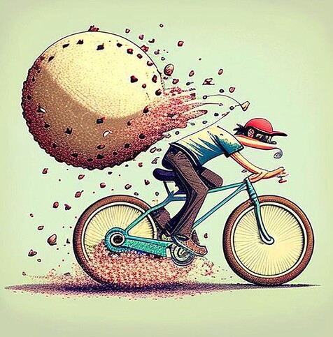 beautiful painting, abstract, detailed, shadows, baseball player on bike