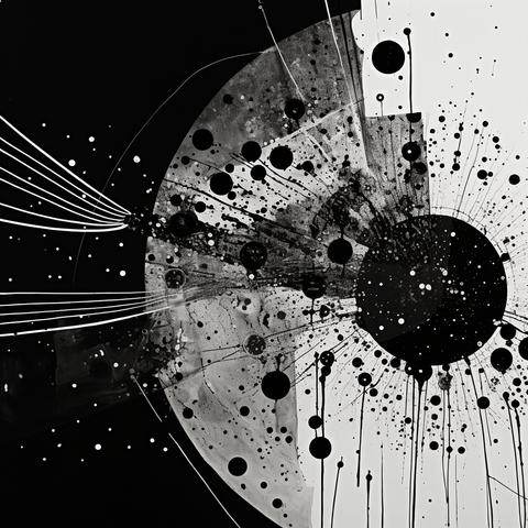 A black and white image in the style of generative art.