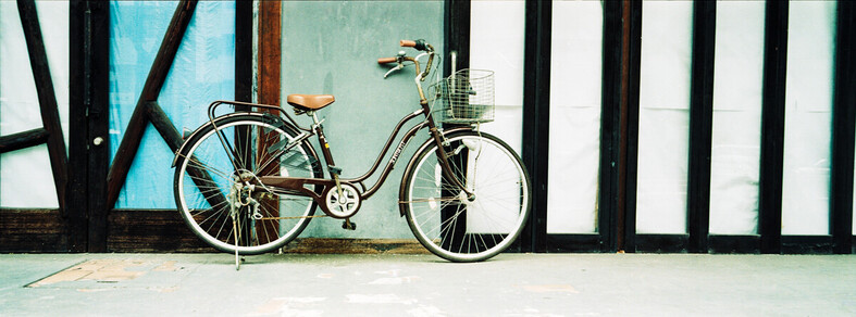 Bicycle on a Saturday, with Fujifilm TX-1 and Kodak Pro Image 100.