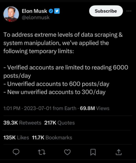 The bad decisions of a CEO that knows nothing about what he is doing on his platform (Twitter). This shows how twitter is becoming more and more a shitshow by the day.