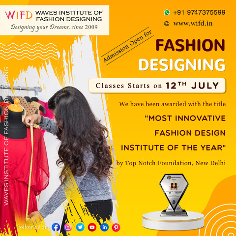 𝐄𝐱𝐜𝐞𝐥𝐥𝐞𝐧𝐜𝐞 𝐢𝐧 𝐅𝐚𝐬𝐡𝐢𝐨𝐧 𝐃𝐞𝐬𝐢𝐠𝐧 🎉

Waves Institute of Fashion Designing had been honored with the prestigious title of "𝐌𝐎𝐒𝐓 𝐈𝐍𝐍𝐎𝐕𝐀𝐓𝐈𝐕𝐄 𝐅𝐀𝐒𝐇𝐈𝐎𝐍 𝐃𝐄𝐒𝐈𝐆𝐍 𝐈𝐍𝐒𝐓𝐈𝐓𝐔𝐓𝐄 𝐎𝐅 𝐓𝐇𝐄 𝐘𝐄𝐀𝐑" by the renowned 𝐓𝐨𝐩 𝐍𝐨𝐭𝐜𝐡 𝐅𝐨𝐮𝐧𝐝𝐚𝐭𝐢𝐨𝐧, 𝐍𝐞𝐰 𝐃𝐞𝐥𝐡𝐢. 🏅

Join us on this incredible journey as we continue to push boundaries, inspire creativity, and shape the future of fashion!
Enroll in our Fashion Design Course today and embark on a transformative experience that will make your dreams come true!