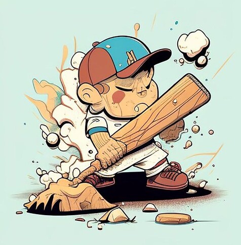 beautiful painting, abstract, detailed, shadows, baseball player