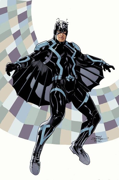 Rayo Negro, personaje de Marvel, en una ilustración de Terry Dodson mostrando sus alas.