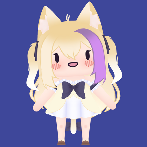3D Chibi Model of a blonde haired cat girl