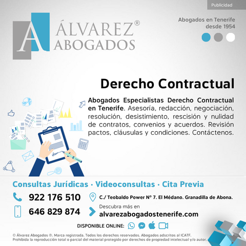 Abogados Contratos Tenerife · Abogados Derecho Contractual Tenerife