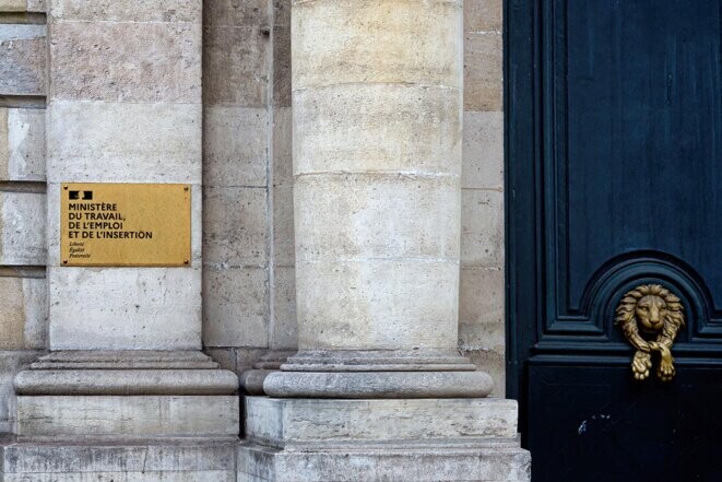 Le ministère du travail, de l’emploi et de l’insertion à Paris. © Photo Martin Noda / Hans Lucas via AFP