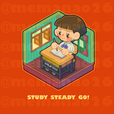 Student in isometric classroom
