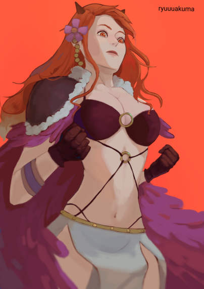 A digital fanart painting of Nami from One Piece