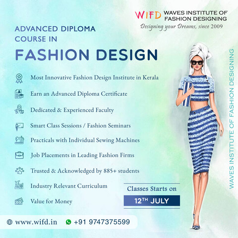 𝐅𝐚𝐬𝐡𝐢𝐨𝐧 𝐲𝐨𝐮𝐫 𝐅𝐮𝐭𝐮𝐫𝐞: 𝐑𝐞𝐝𝐞𝐟𝐢𝐧𝐞 𝐒𝐭𝐲𝐥𝐞, 𝐈𝐠𝐧𝐢𝐭𝐞 𝐂𝐫𝐞𝐚𝐭𝐢𝐯𝐢𝐭𝐲, 𝐚𝐧𝐝 𝐄𝐦𝐛𝐫𝐚𝐜𝐞 𝐒𝐮𝐜𝐜𝐞𝐬𝐬

Ready to transform your passion for fashion into a thriving career? Our Fashion Designing course is your gateway to success. Immerse yourself in captivating smart class sessions and cutting-edge fashion seminars, fueling your creativity. Gain practical skills through our industry-oriented curriculum, ensuring you're job-ready. Unlock a world of opportunities with our job placements. Earn an esteemed Advanced Diploma Certificate, validating your expertise. 

Don't miss out on the chance to join our upcoming batch starting on 12 𝐉𝐮𝐥𝐲 2023 (𝐖𝐞𝐝𝐧𝐞𝐬𝐝𝐚𝐲). Register Now!