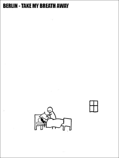 Cartoon by Hugleikur Dagsson inspired by the song Take My Breath Away by Berlin