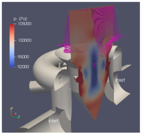 Screenshot from the paper - showing pressure distribution in the stator design.