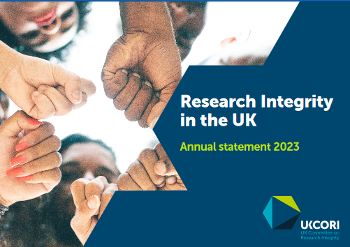 Image of front page of UKCORI's first annual statement on research integrity in the UK